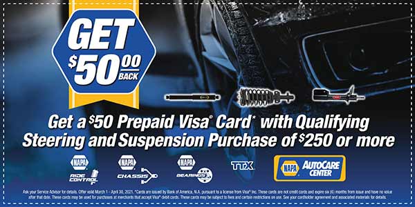 $50 off steering and suspension