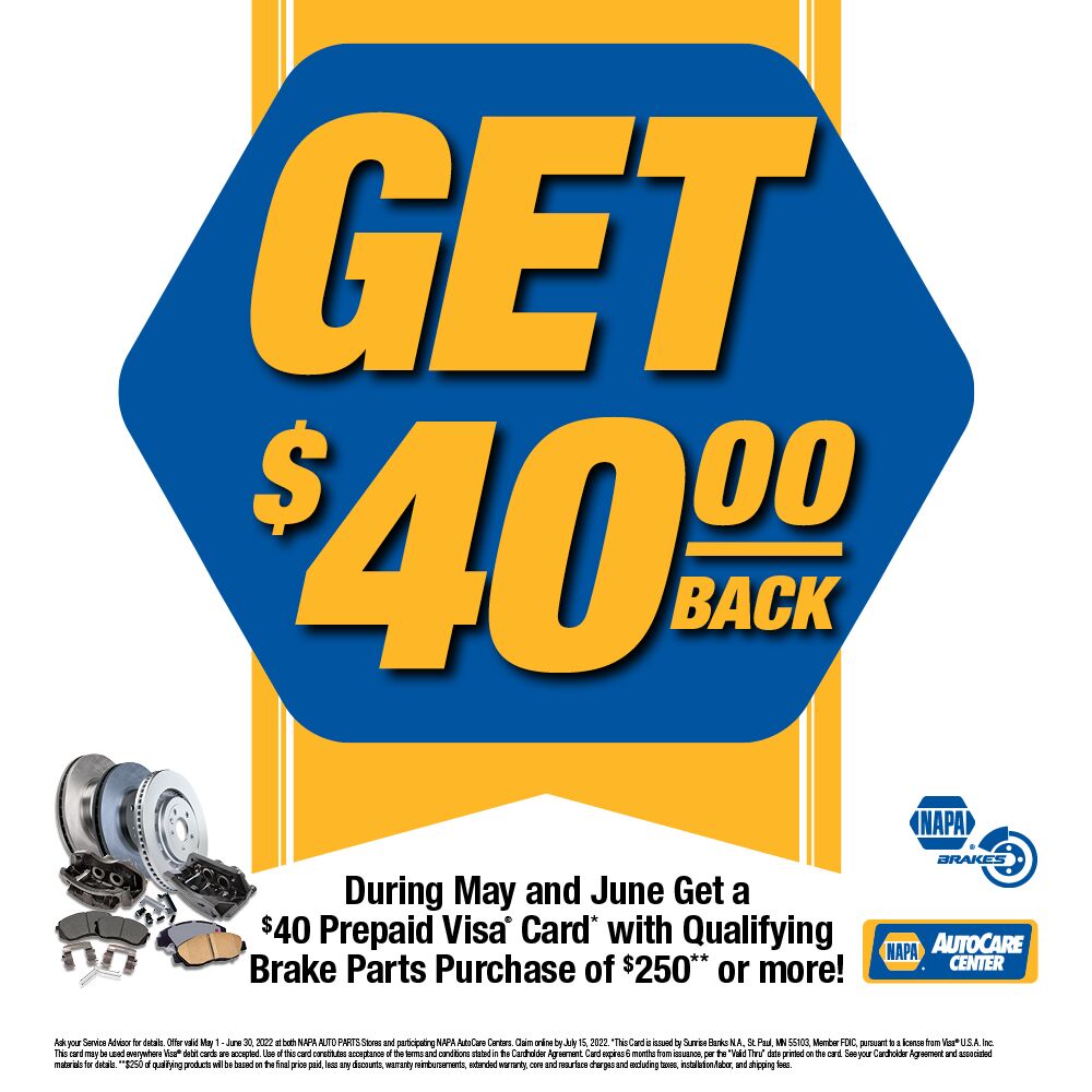 $40 Off NAPA Brakes