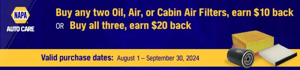 NAPA Filter rebate offer