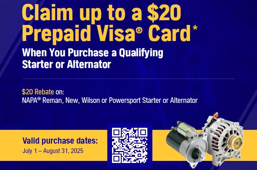 Alternator or Starter rebate